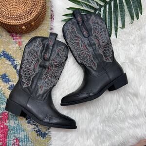 Coconuts by Matisse Black Bandera Western Boot 6 Faux Leather Cowgirl Festival